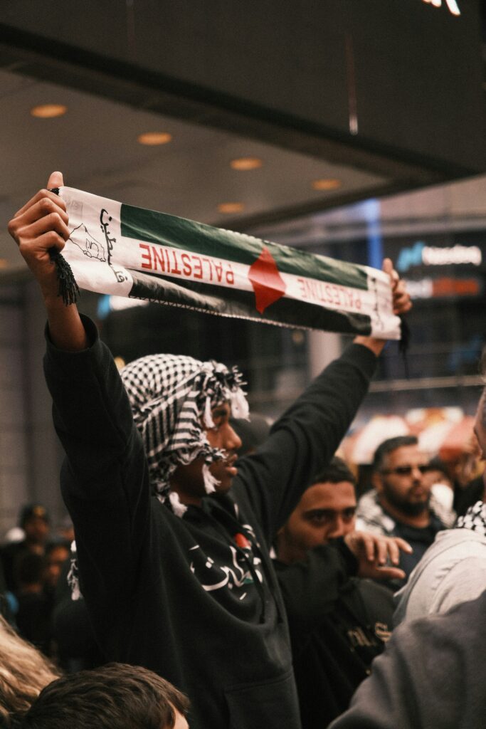 "Free Palestine" protester